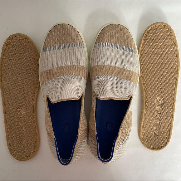 Rothy’s The Sneaker Birch Neutral Stripe Shoes Size 7.5 - Picture 12 of 13
